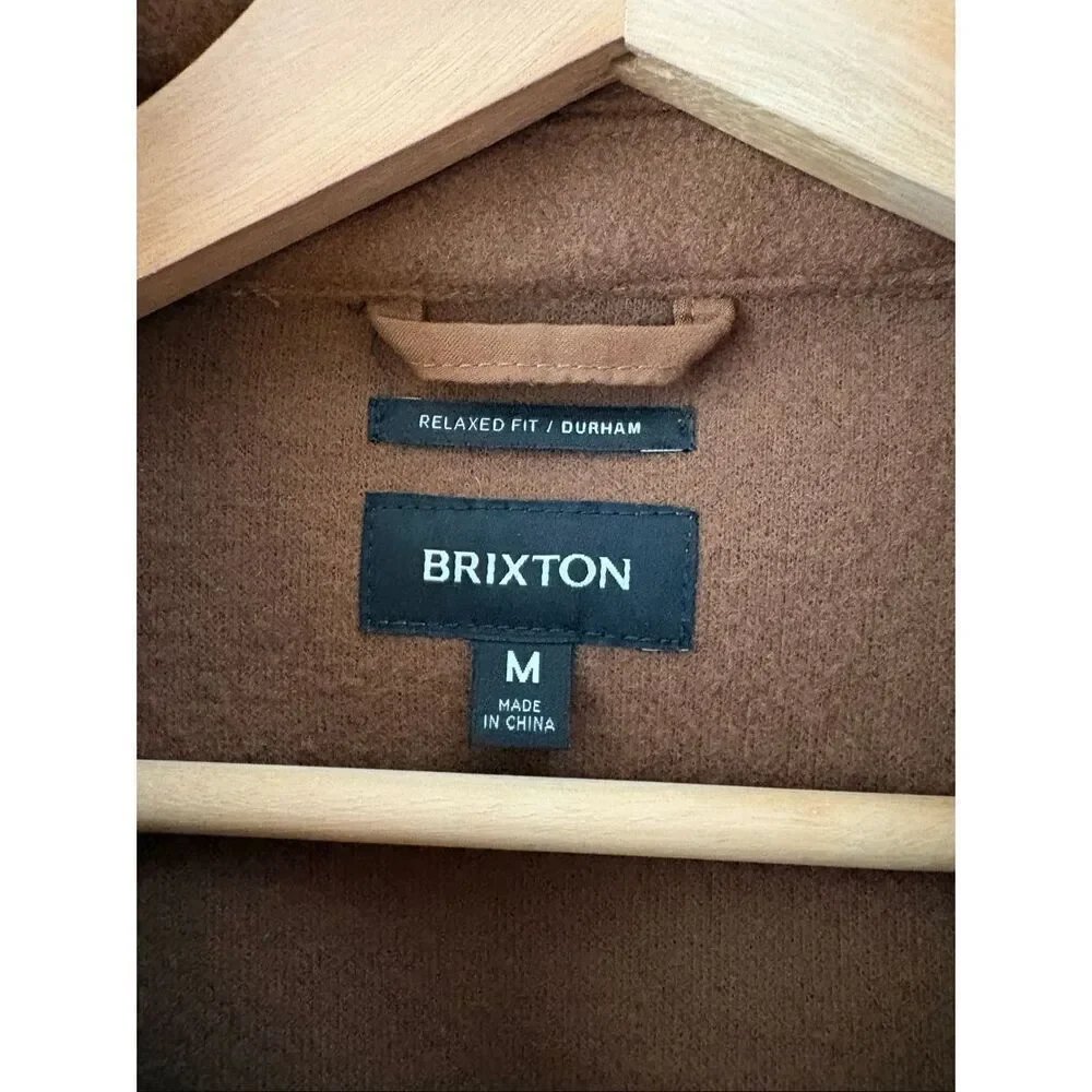 Brixton Durham Felt Stretch Shacket In Bison Brown  Size Medium Men’s